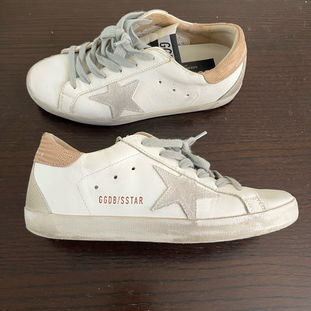Golden goose sneakers. Size 36. Tan and grey.